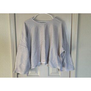 Bryn Walker 3/4 Sleeve Boxy Crop Women's Ivory Top‎ Blouse Scoop Neck Size S /u1